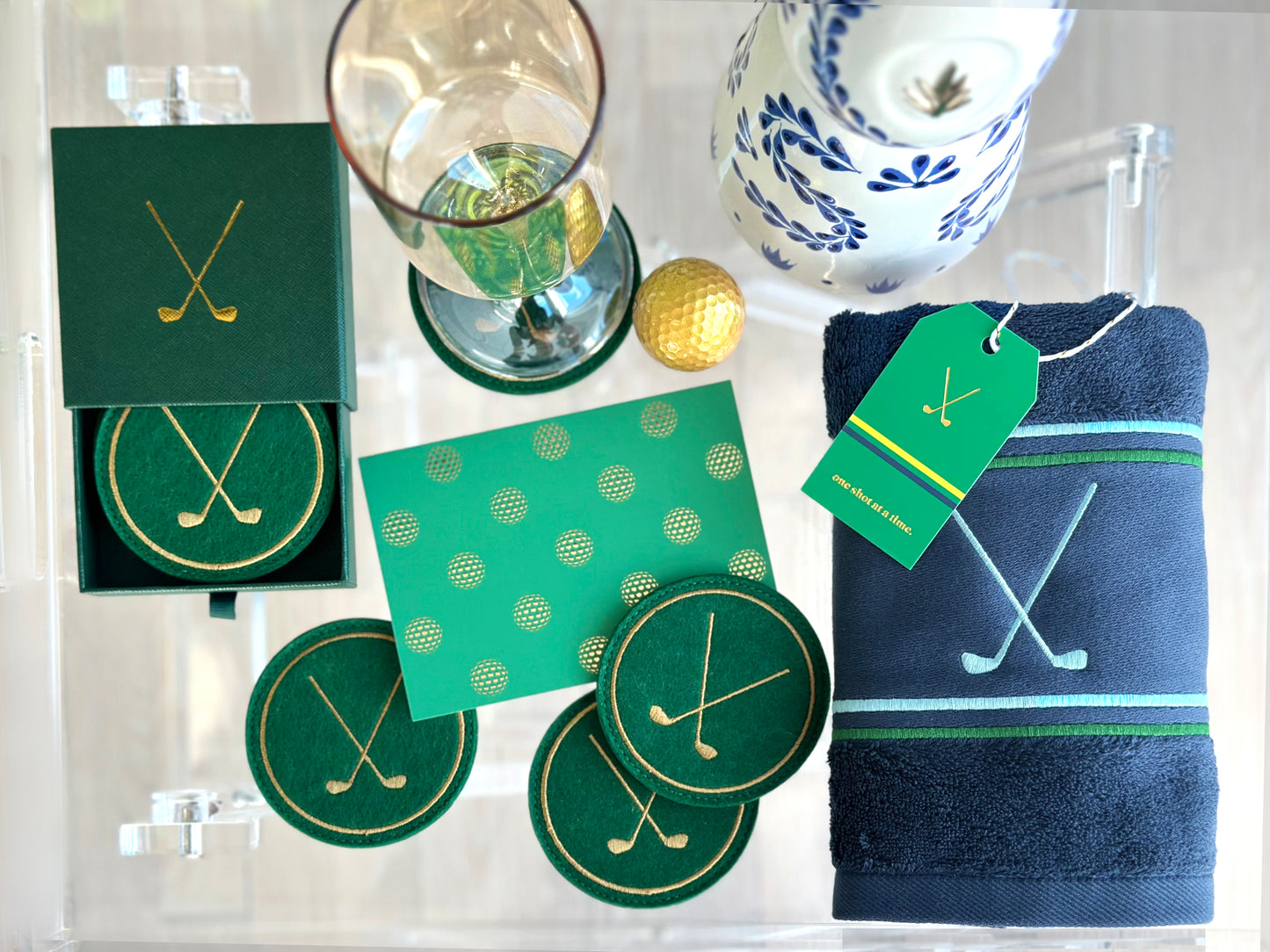19th HOLE GOLF COASTERS β Green Felt