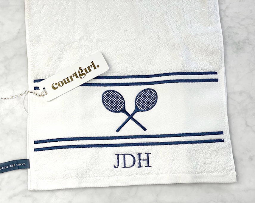 Matchtime Towel with MONOGRAM (White)