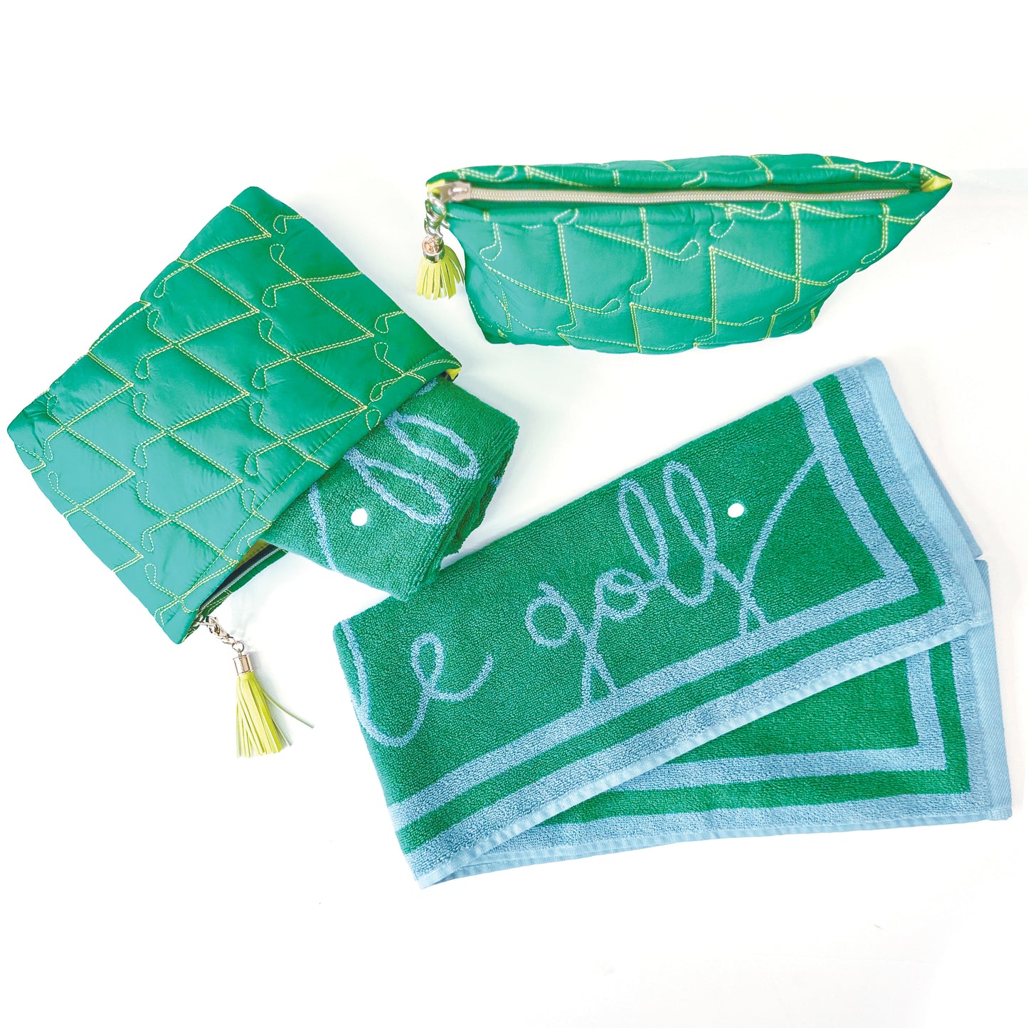 The Green Travel Pouch & Towel Set