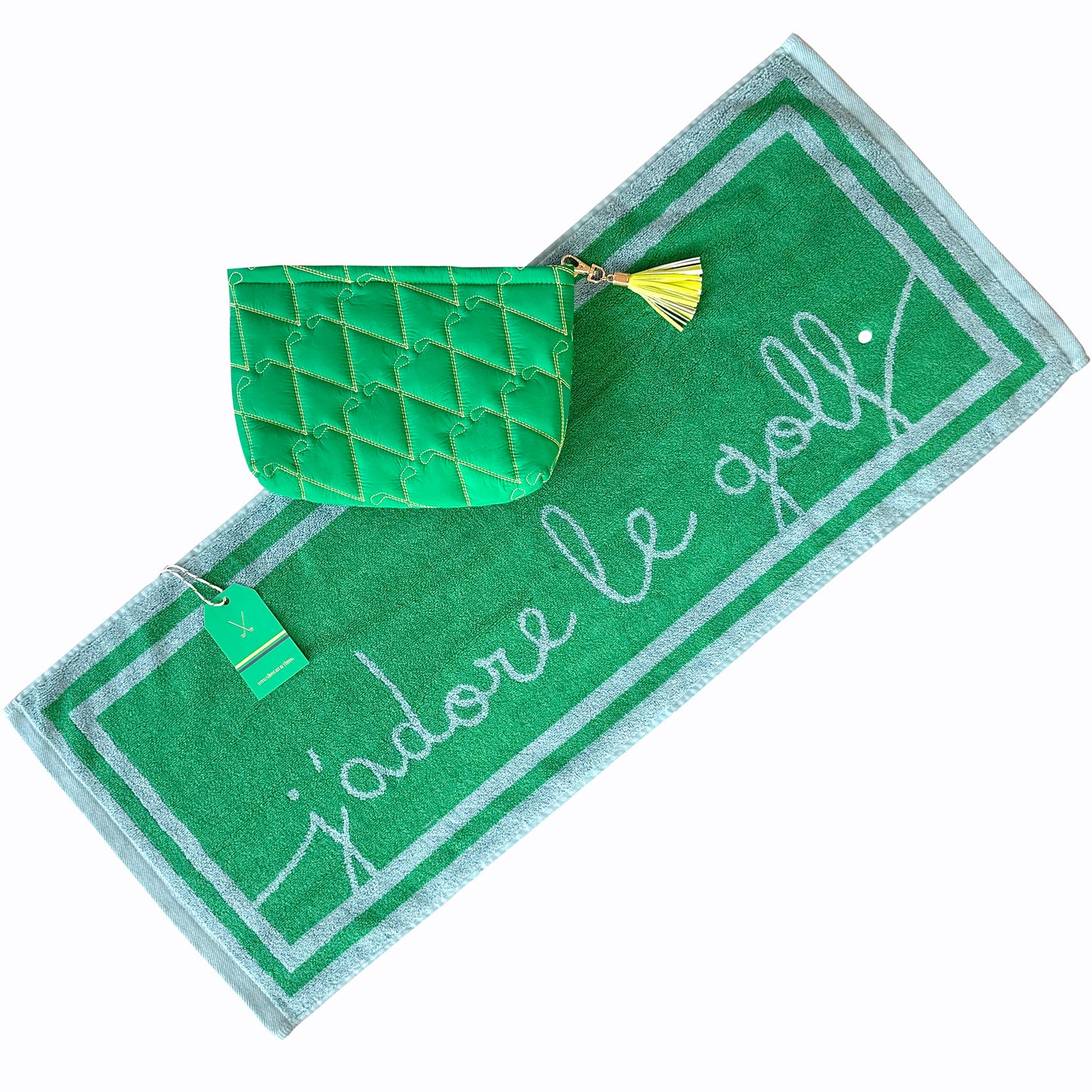 The Green Golf Travel Pouch & J'adore le Golf Towel Set