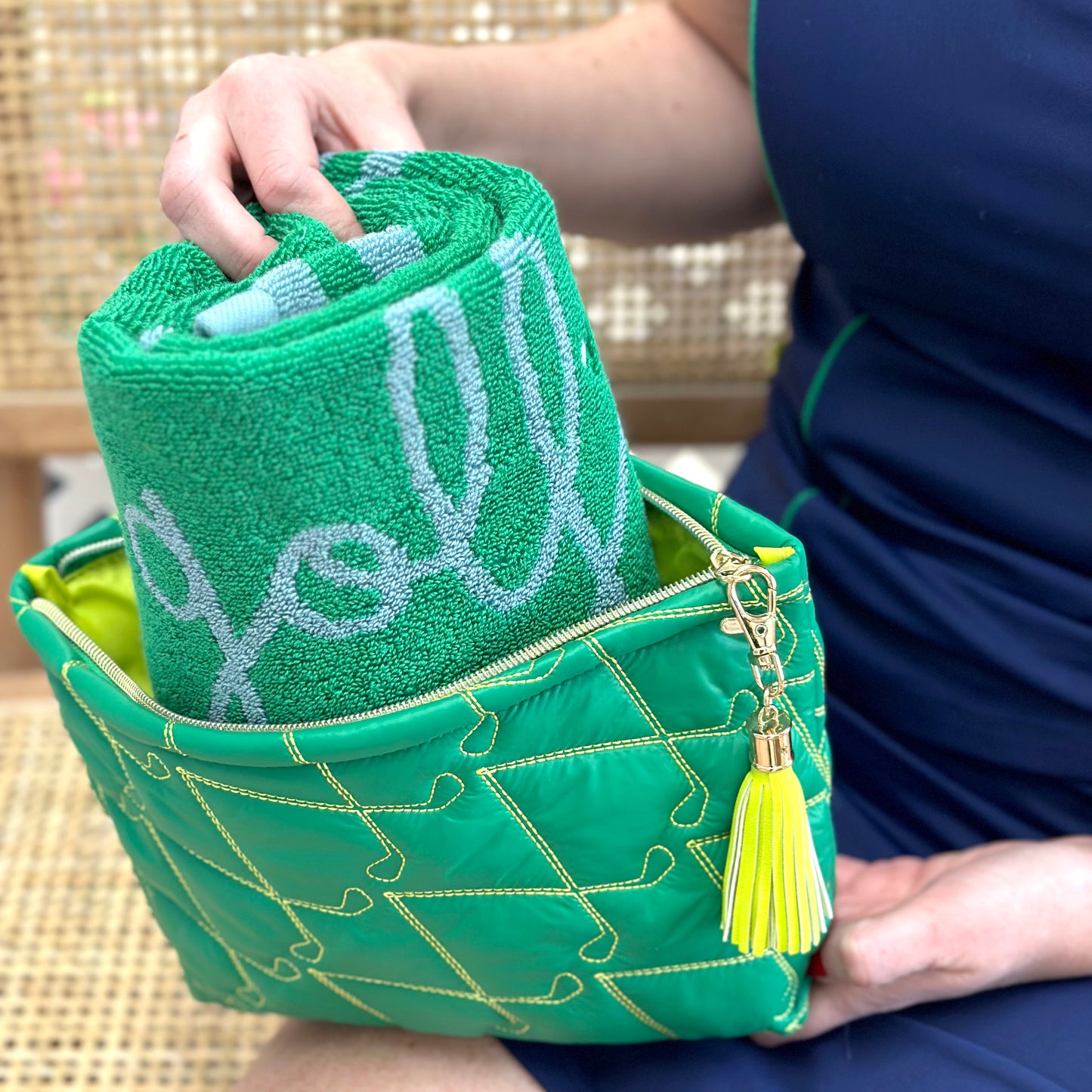The Green Travel Pouch & Towel Set