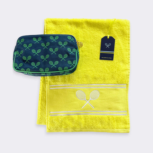 Matchtime Pouch + Tennis Yellow Towel Gift Set