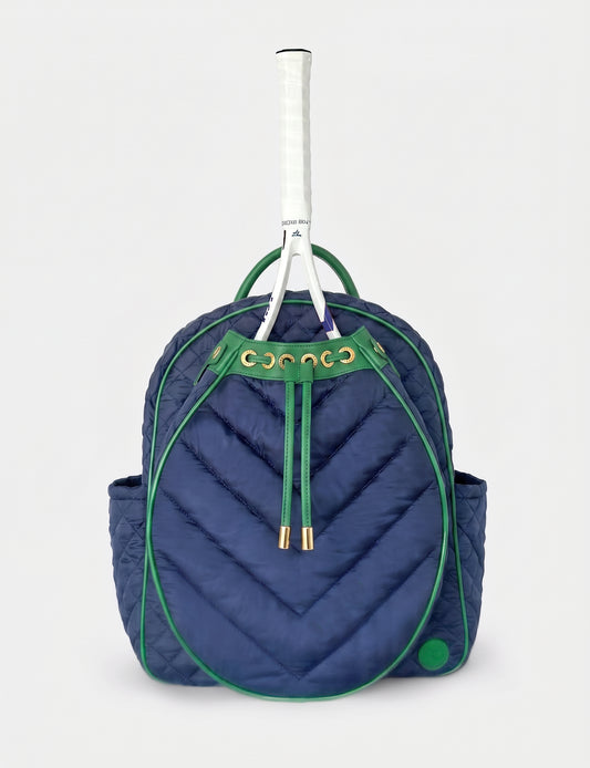 OBSESSED. Navy & Green Tennis Convertible Backpack (September drop)