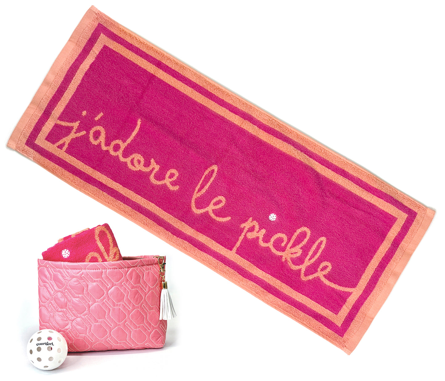 Pickled Pink Travel Pouch & Towel Set