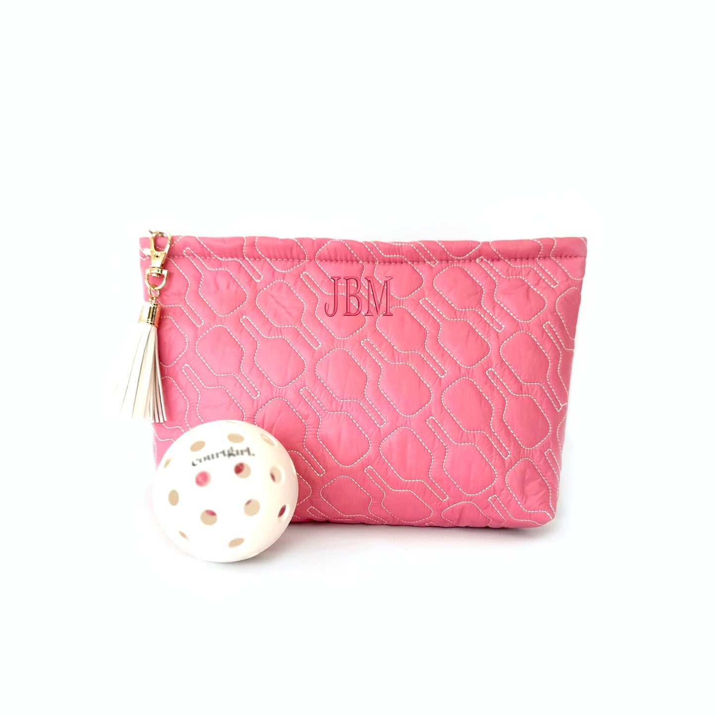 Pickled Pink Travel Pouch with MONOGRAM