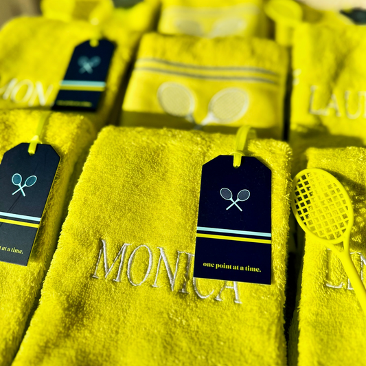 Matchtime Towel with MONOGRAM (Tennis Yellow)