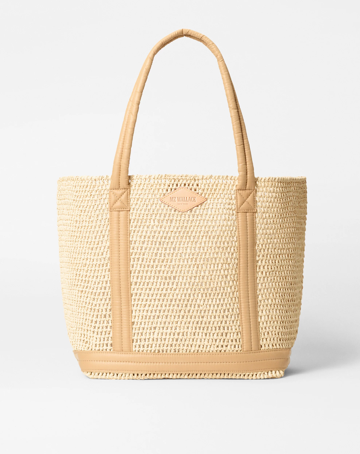 MZ Wallace Crochet/Camel Medium Crochet Tote