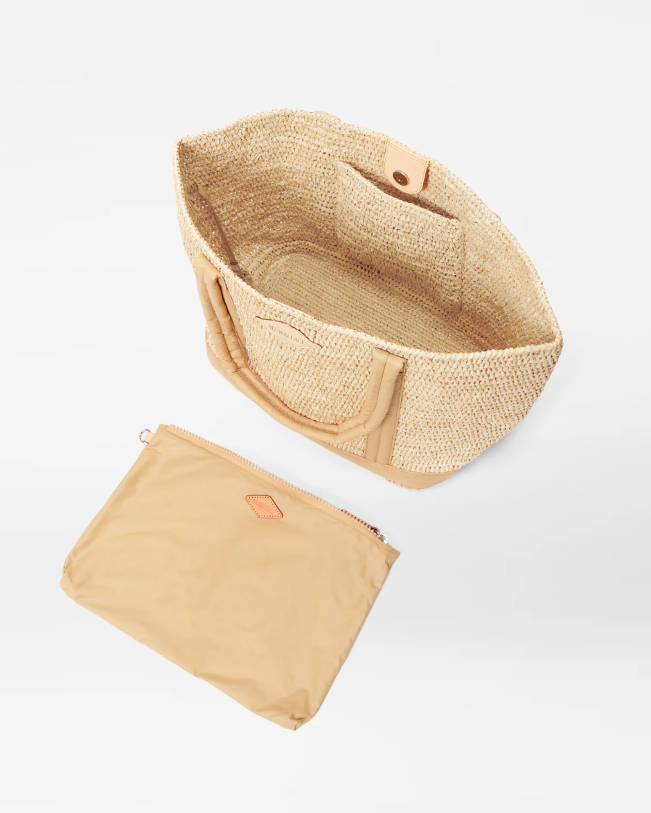MZ Wallace Crochet/Camel Medium Crochet Tote