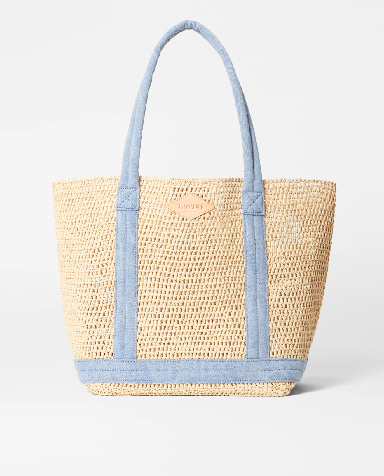 MZ Wallace Crochet/Light Denim Medium Crochet Tote