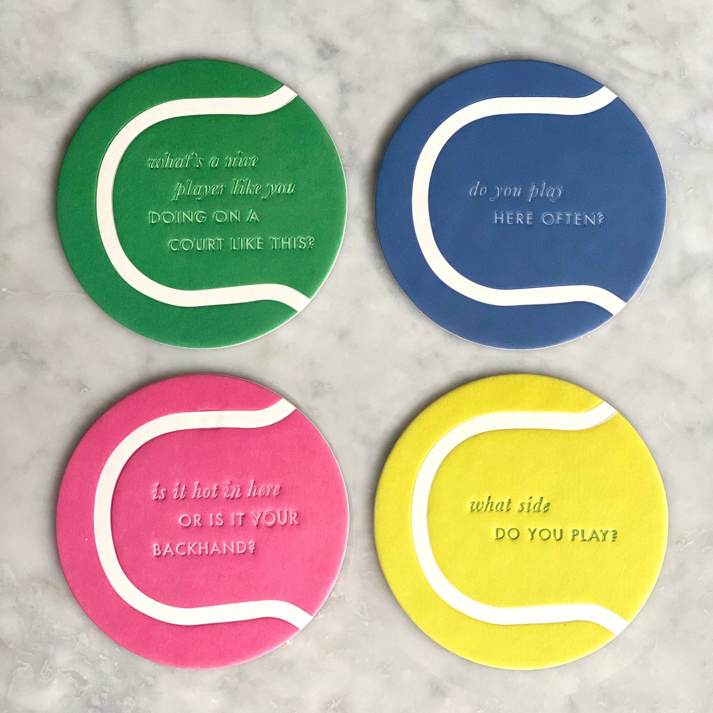 Doubles Partner Pick-up Line Coasters